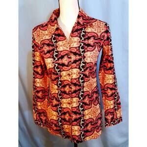 Frenchi pink and black paisley blouse